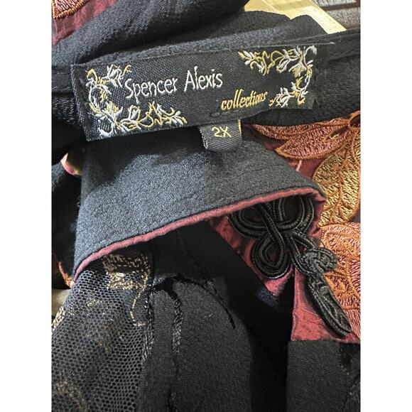 Spencer Alexis Floral Embroidered Cardigan Top Plus Size 2X Boho Fairy Artsy - Picture 11 of 15